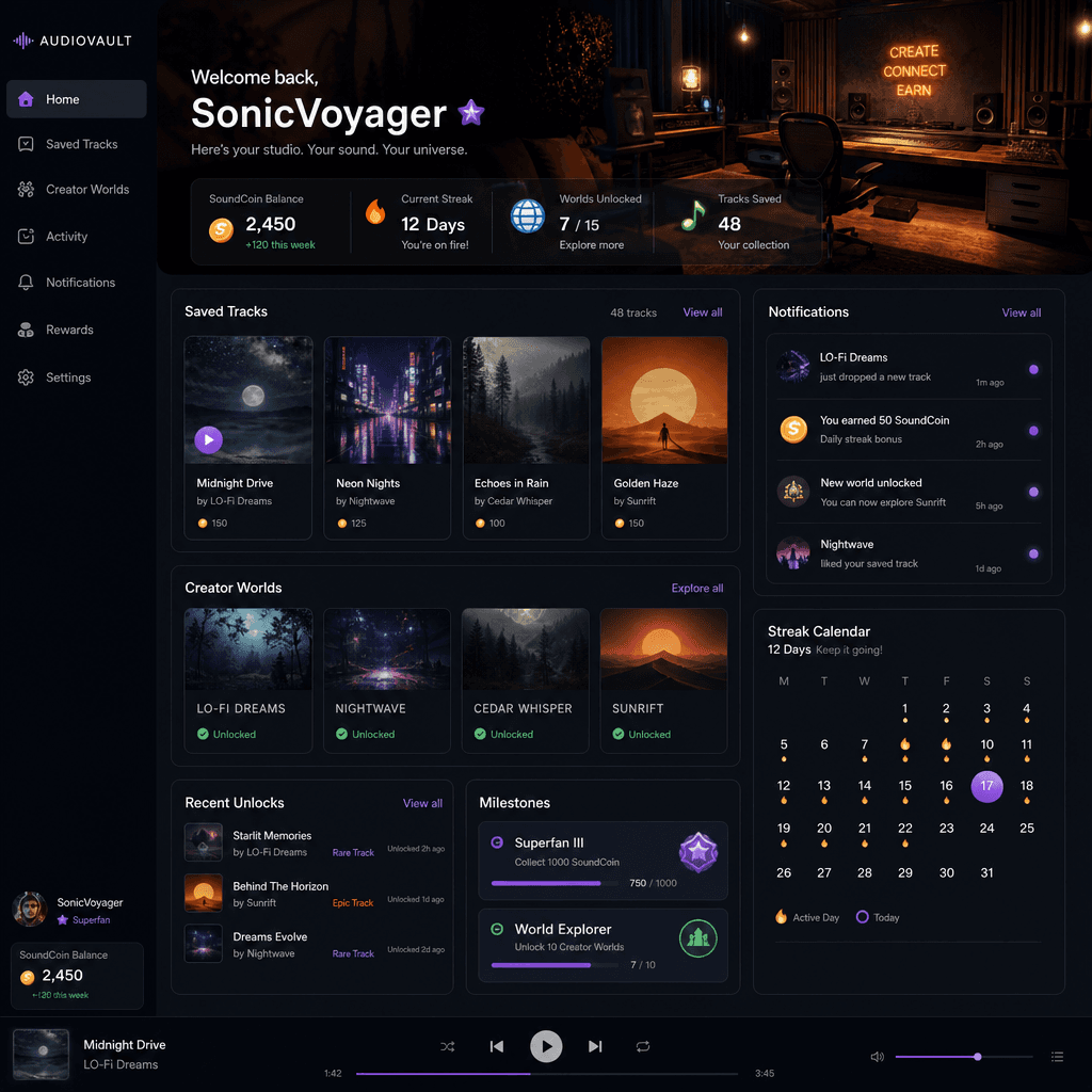 Fan Dashboard AudioVault visual